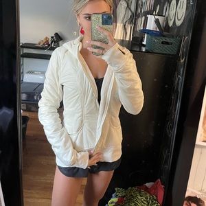 lululemon cream zip up jacket